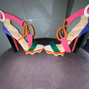 Christian Louboutin Atletika 140 Platform Sandals 39 Multicolor